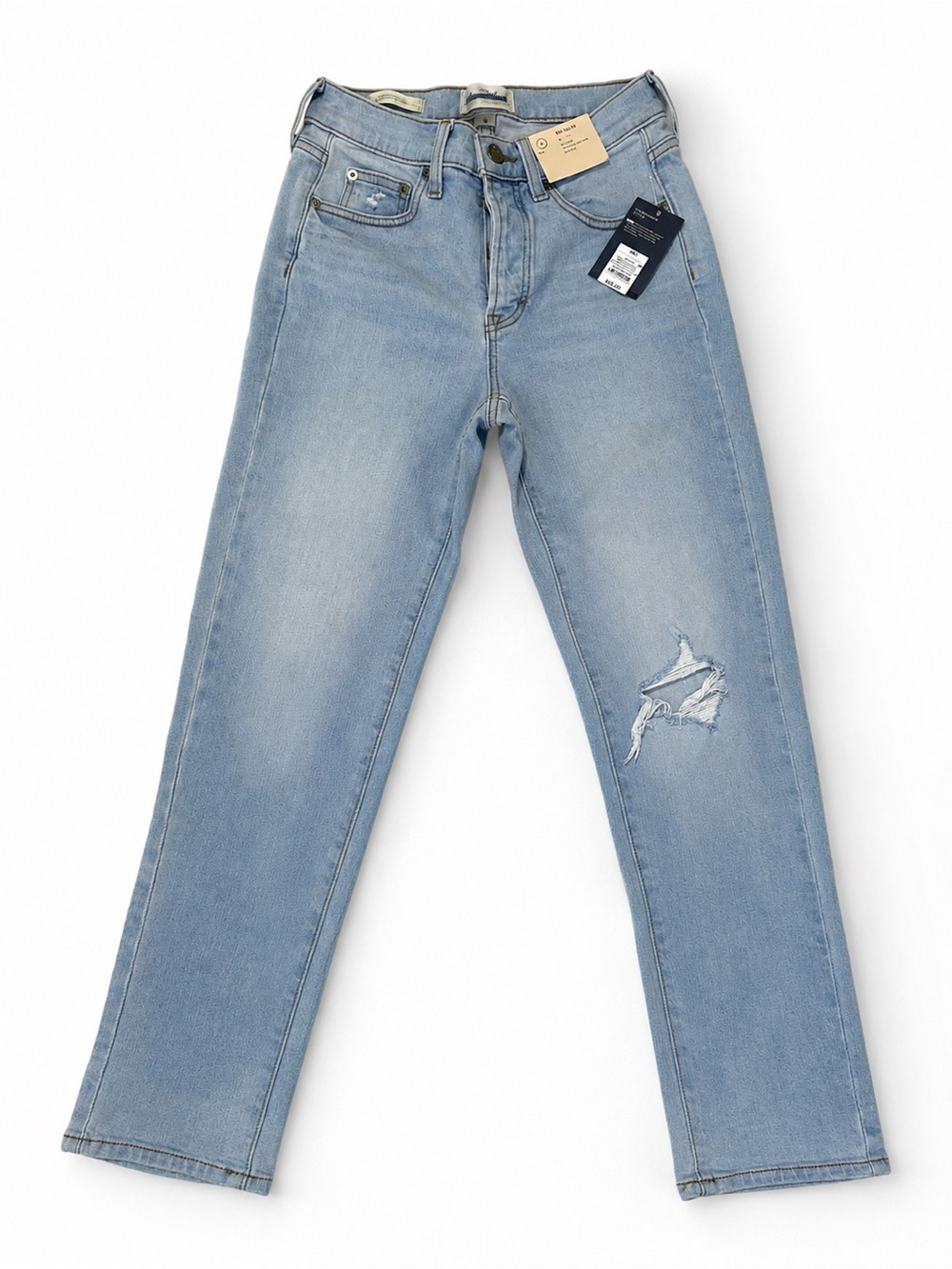 NWT Universal Thread 80s Slim Jeans Women’s Size 4R Light Wash Distressed Denim